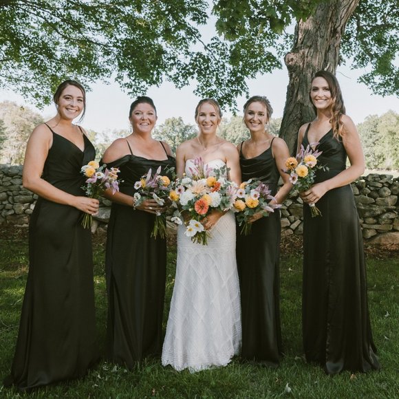 Revelry Skye black satin bridesmaid's dress NWT - Picture 8 of 9